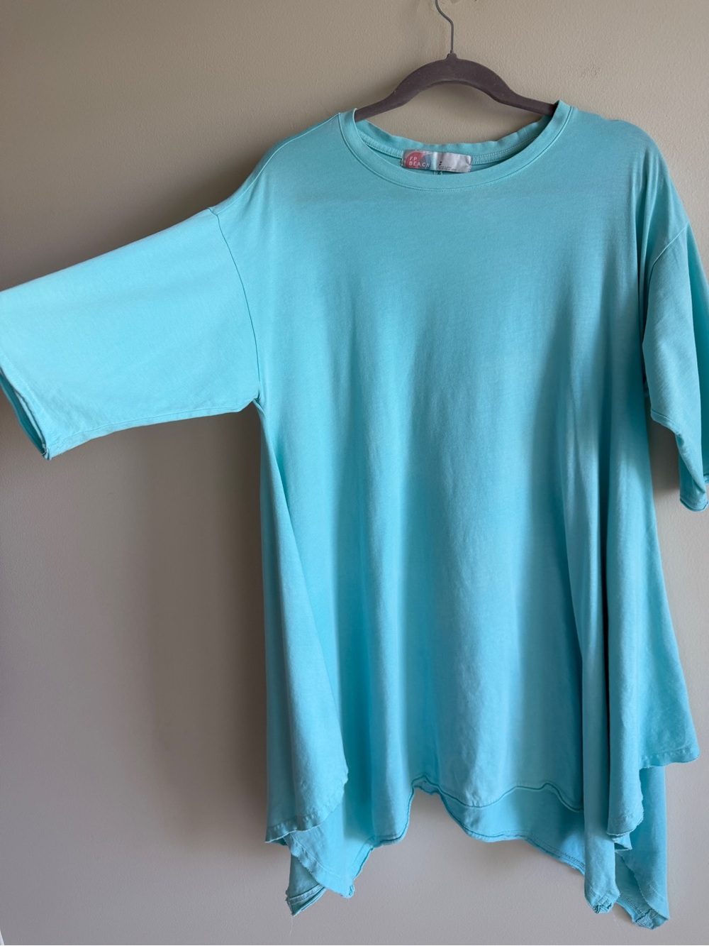Free People FP Beach Kahana Tunic Dress XS Aqua Oversized Tee - Picture 4 of 8